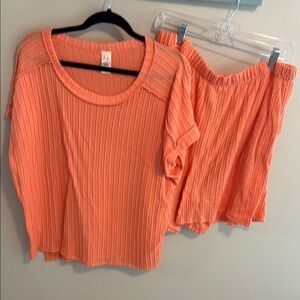 7th Ray Coral Ribbed Knit Set size 2xl